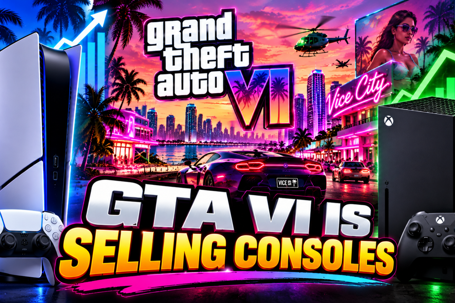 PlayStation 5 and Xbox Series X consoles representing increased hardware sales following the GTA VI Extended Look
