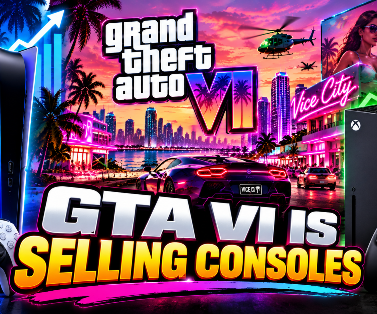 PlayStation 5 and Xbox Series X consoles representing increased hardware sales following the GTA VI Extended Look